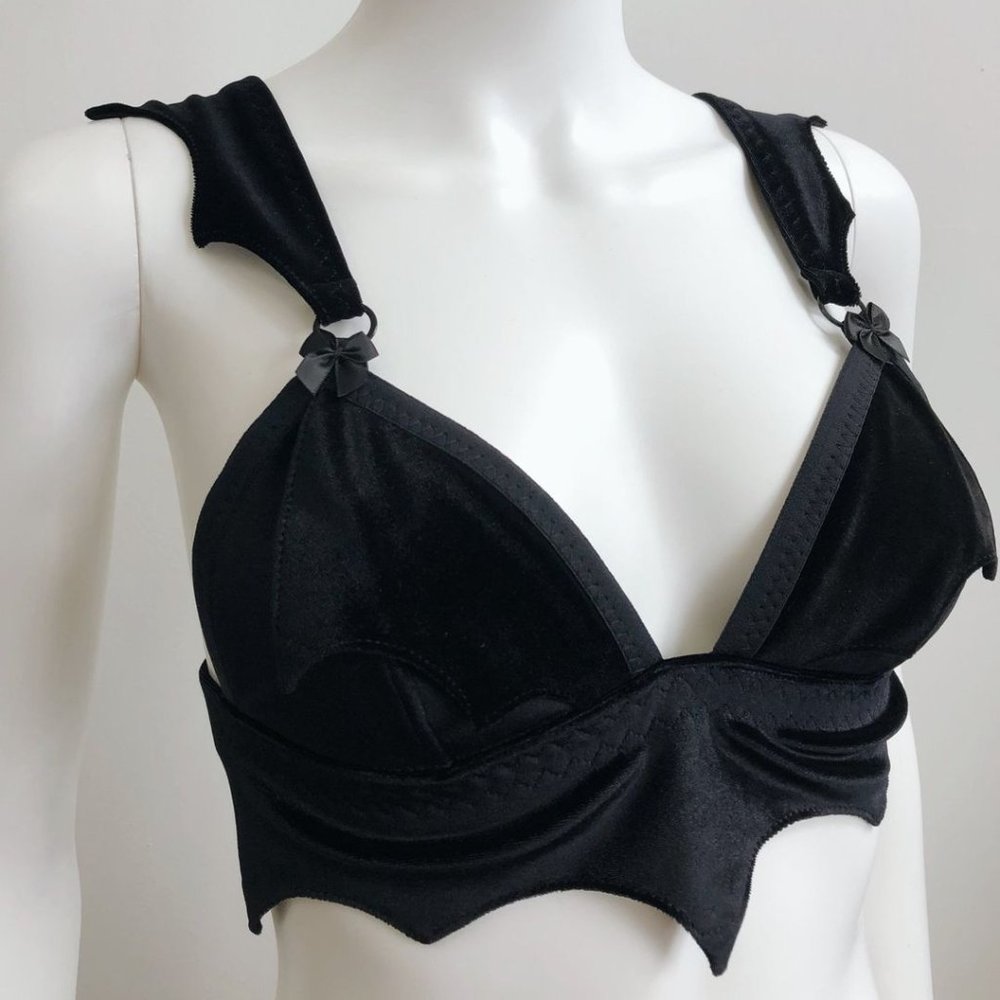 Battrix Velvet Bat Wing Bralette